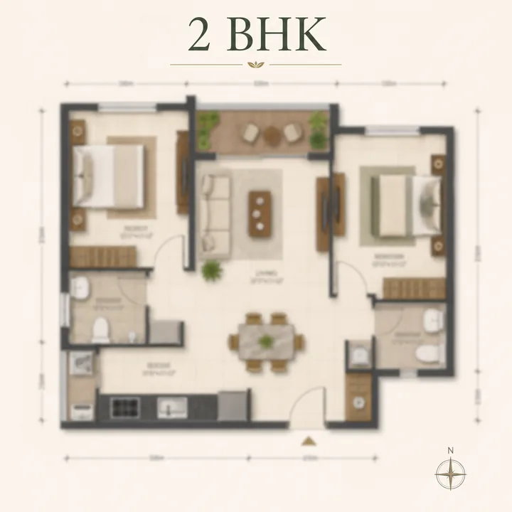 Arvind Nallurahalli 2 BHK floor plan layout Arvind Nallurahalli 2 BHK floor plan layout