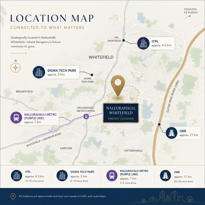 Arvind Nallurahalli location map showing nearby landmarks Arvind Nallurahalli location map showing nearby landmarks